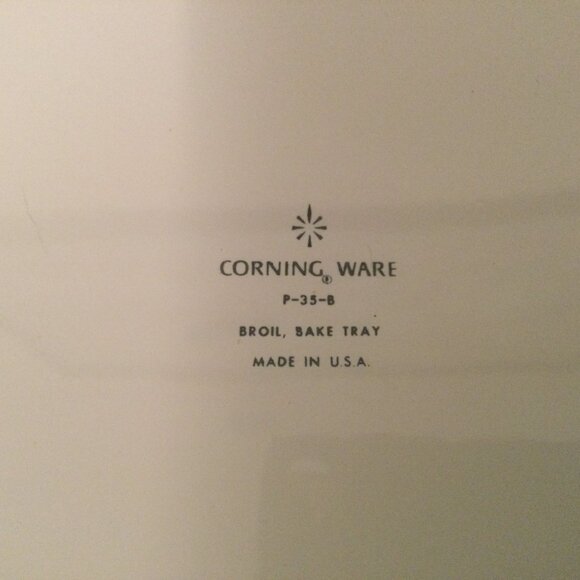 Vintage Corningware BLUE CORNFLOWER BAKE BROIL SERVING TRAY P-35-B With Cradle - Picture 5 of 6